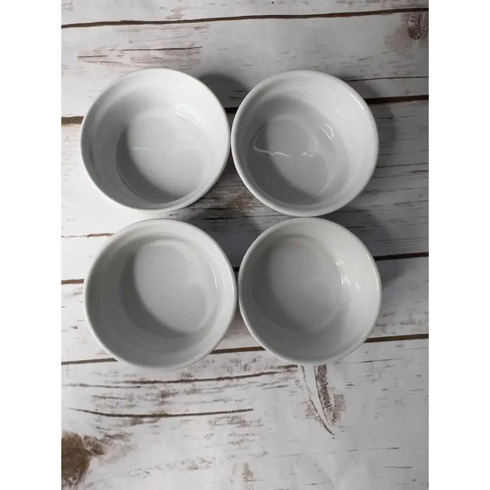 Cordon Bleu BIA Bakeware (4) White‎ w/Fruit Ceramic Ramekins